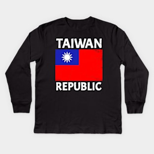 Taiwan Republic Flag Kids Long Sleeve T-Shirt